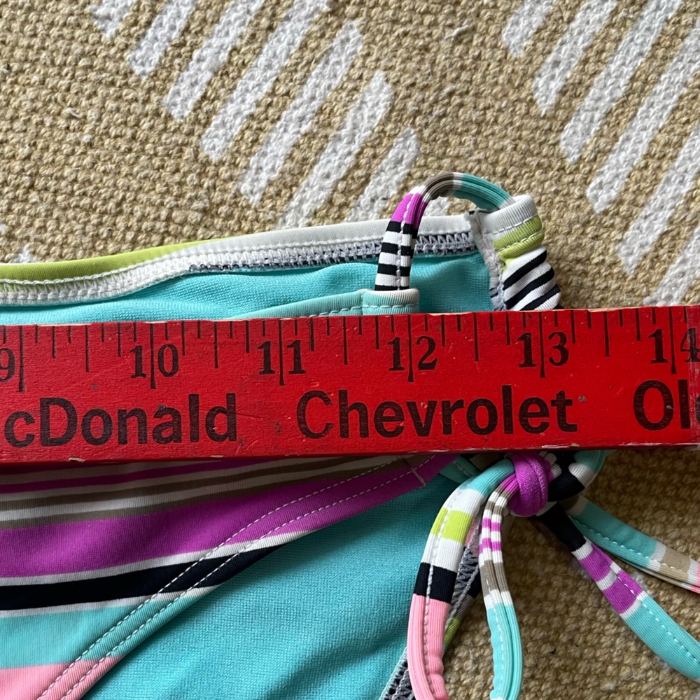 4/$20➡️ La Vie En Rose Multicolor Striped Bikini Bottom Loop Ties – Size Small - Picture 11 of 11
